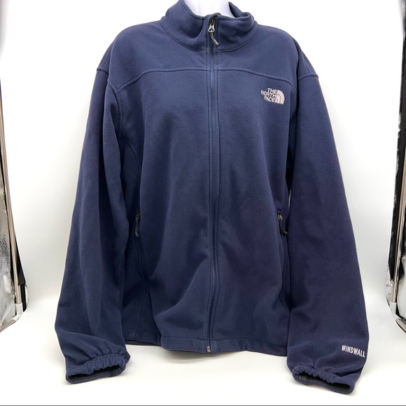 The North Face Other - The North Face Windwall Men's Fleece Full Zip Up Soft Shell Fleece Navy Jacket
